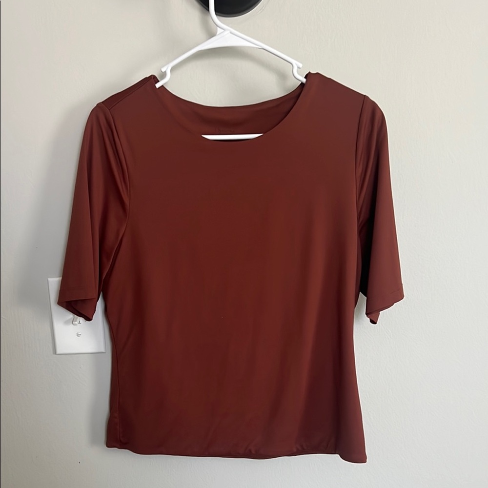 Ophelia & Co. Fitted Red Short Sleeve T-Shirt